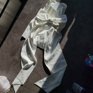 Meshki Meredith Boned Strapless Bow Wedding Dress